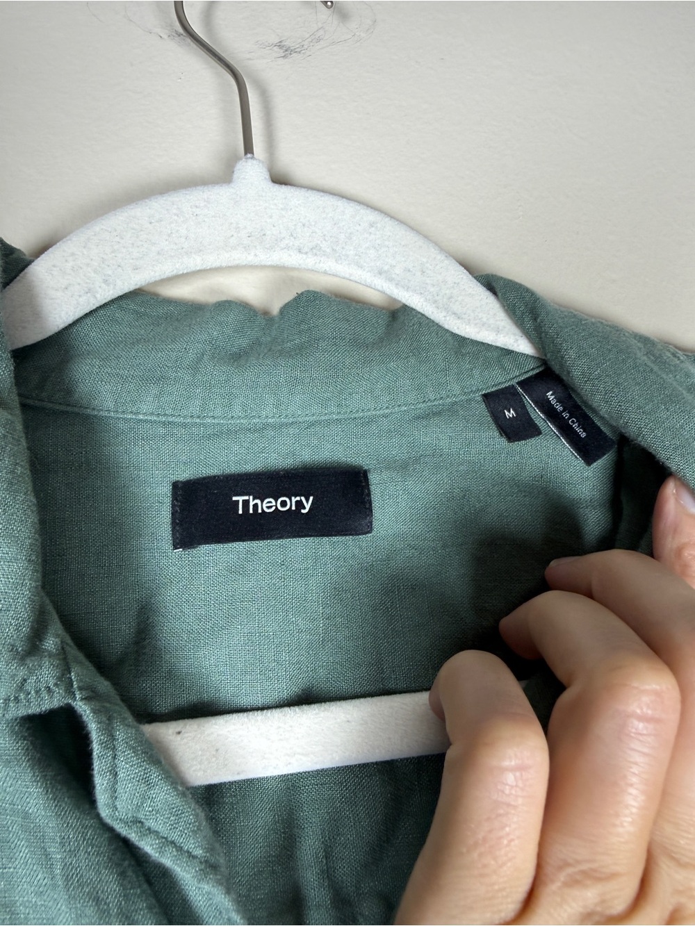 Theory Noll Linen Camp Shirt In Balsam Sz M - Picture 5 of 12